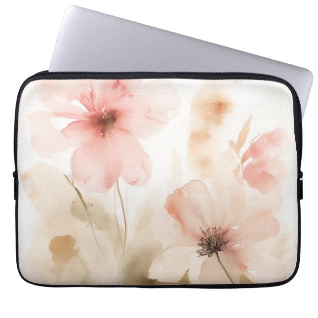 Housse Pour Ordinateur Portable Fleurs roses douces (Devant)