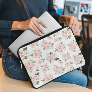 Housse Pour Ordinateur Portable Fleurs roses, Roses roses, Fleurs Aquarelles