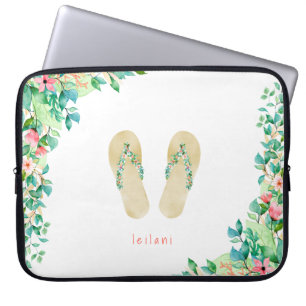 Housse Pour Ordinateur Portable Flip Flops botaniques de plage