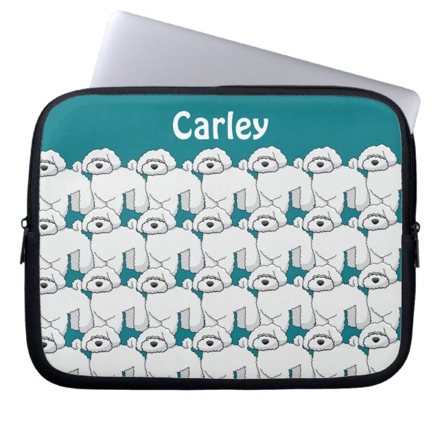Housse Pour Ordinateur Portable Floofing White Motif Chiot Personnalisé (Devant)