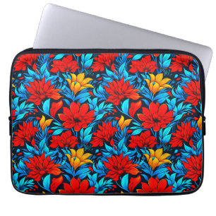 Housse Pour Ordinateur Portable Floral Rouge jaune Fleurs Motif-13075