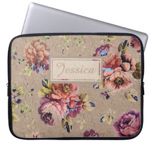 Housse Pour Ordinateur Portable Floral rustique vintage