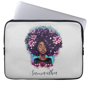 Housse Pour Ordinateur Portable Floral Sparkling Afro Femme