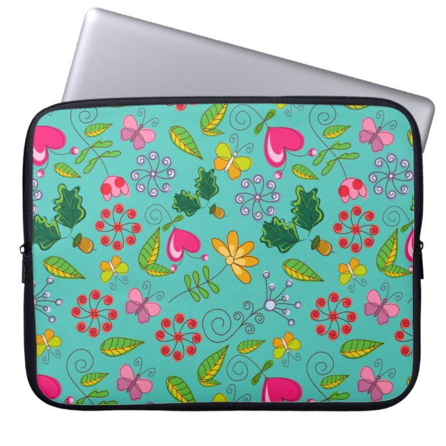 Housse Pour Ordinateur Portable Floral tribal (Devant)