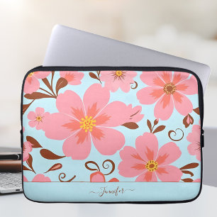Housse Pour Ordinateur Portable Florales roses - Fleurs Pastel Vibes-Retro