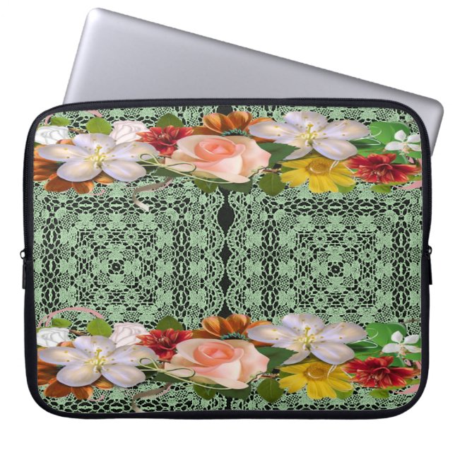 Housse Pour Ordinateur Portable Flore à manches d'ordinateur portable (Devant)