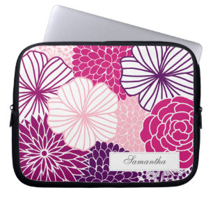 Housse Pour Ordinateur Portable Flore rose et violet de la morue