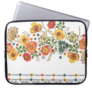 Housse Pour Ordinateur Portable Flore stylisée : Aquarelle Design sans joint.