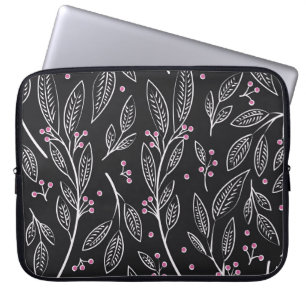 Housse Pour Ordinateur Portable Flore tirée à la main : Conception transparente