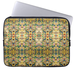 Housse Pour Ordinateur Portable Flower Market Vintage Fleur sauvage jaune Botaniqu