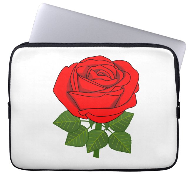 Housse Pour Ordinateur Portable Flower rose - rose rouge ! (Devant)