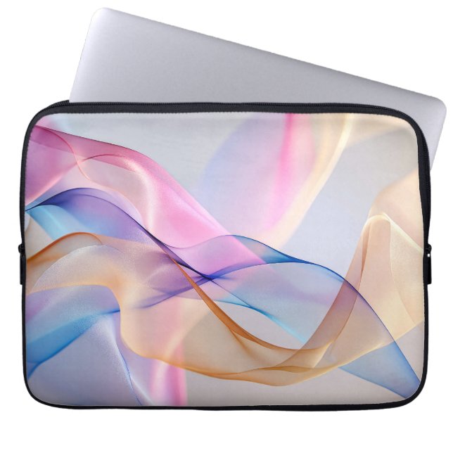 Housse Pour Ordinateur Portable Flux de tissu Pastel Abstrait (Devant)