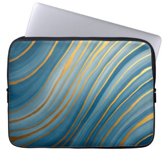 Housse Pour Ordinateur Portable "Flux d'Or Océanique