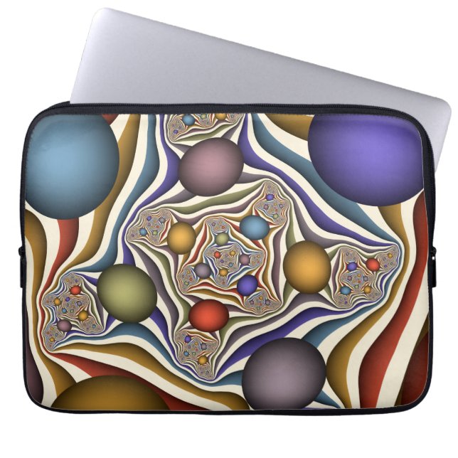 Housse Pour Ordinateur Portable Flying Up, Colorful, Modern, Art Fractal Abstrait (Devant)