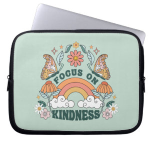 Housse Pour Ordinateur Portable Focus on Kindness Groovy Graphic