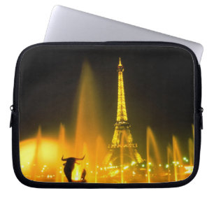 Housse Pour Ordinateur Portable Fontaine à la célèbre Tour Eiffel Paris