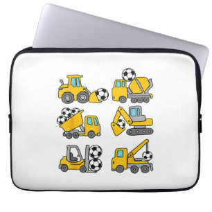 Housse Pour Ordinateur Portable Football Ball Kids Football Construction Camions