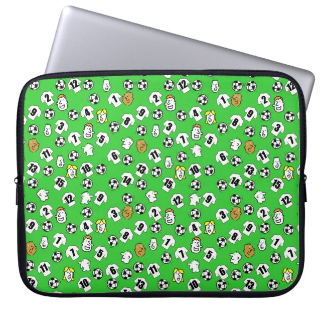 Housse Pour Ordinateur Portable Footballs, Chemises blanches, & Ventilateurs (Devant)
