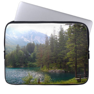 Housse Pour Ordinateur Portable Forêt alpine pittoresque et lac Photo