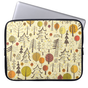 Housse Pour Ordinateur Portable Forêt d'automne : Motif graphique transparent.
