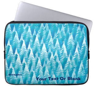 Housse Pour Ordinateur Portable Forêt fractale bleue
