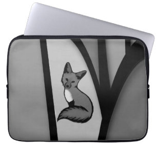 Housse Pour Ordinateur Portable Fox Design d'art moderne en argent
