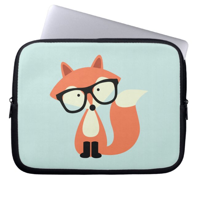 Housse Pour Ordinateur Portable Fox rouge de hippie mignon (Devant)