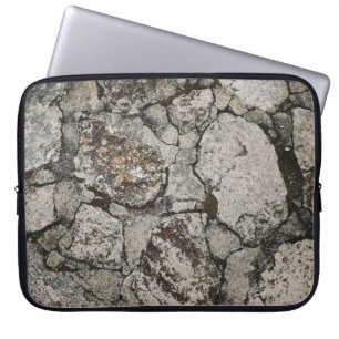 Housse Pour Ordinateur Portable Fragment de pierre noir et gris