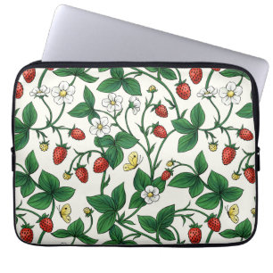 Housse Pour Ordinateur Portable Fraises sauvages rouge/jaune/vert/blanc cassé