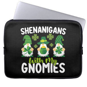 Housse Pour Ordinateur Portable Fredonnements avec mes gnomes Gnome St Patrick's D