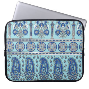 Housse Pour Ordinateur Portable Frontière asiatique de Paisley : Design traditionn