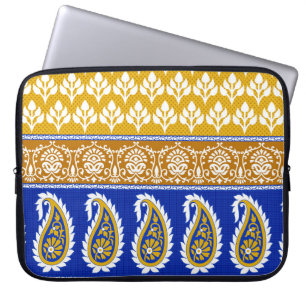 Housse Pour Ordinateur Portable Frontière traditionnelle indienne paisley