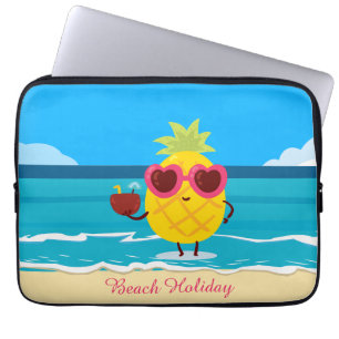 Housse Pour Ordinateur Portable Fruit d'ananas sur la plage Vacances Cute coloré