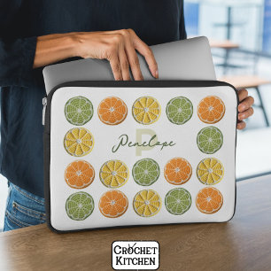 Housse Pour Ordinateur Portable Fruit de Crochet frais moderne Nom des tranches d'