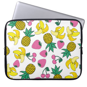 Housse Pour Ordinateur Portable Fruit Fiesta : Bananes, ananas, fraises