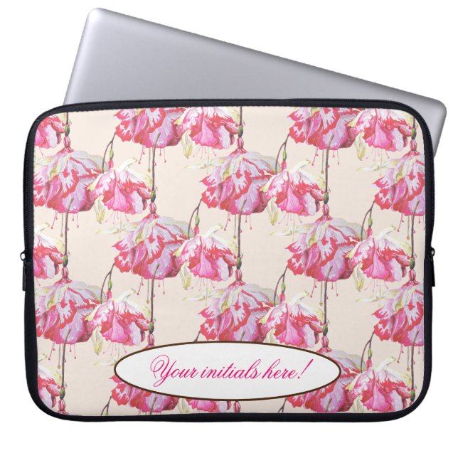 Housse Pour Ordinateur Portable Fuchsias exotiques sur un tamis d'ordinateur porta (Devant)