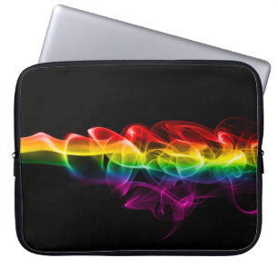 Housse Pour Ordinateur Portable Fumée arc-en-ciel de SlipperyJoe vague de fumée ar