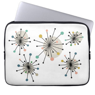 Housse Pour Ordinateur Portable Funky Atomic Starburst Mid Century Moderne