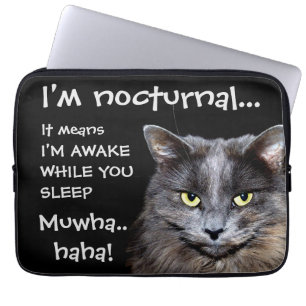 Housse Pour Ordinateur Portable Funny Cat est Nocturne Evil Laugh
