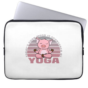 Housse Pour Ordinateur Portable Funny cute pig doing yoga. funny yoga poses