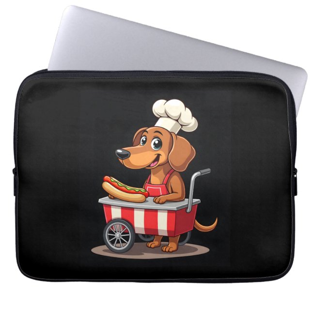 Housse Pour Ordinateur Portable Funny Dachshund Chien Hotdog Sandwich Weenie Sauci (Devant)