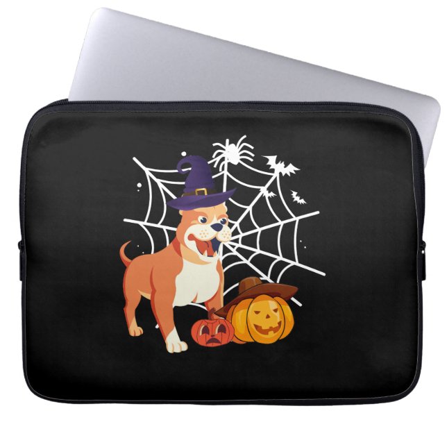Housse Pour Ordinateur Portable Funny Pitbull Dog Halloween Costume (Devant)