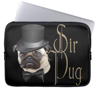 Housse Pour Ordinateur Portable Funny Top Hat Monocle Sir Carlin Chien