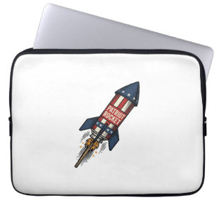 Housse Pour Ordinateur Portable Fusée Patriot 4 juillet Conception de feux d'artif
