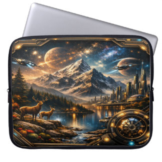 Housse Pour Ordinateur Portable « Fusion de la nature futuriste – Ordinateur porta