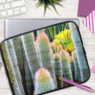 Housse Pour Ordinateur Portable Fuzzy Green Cactus Succulent Photo Simple Moderne
