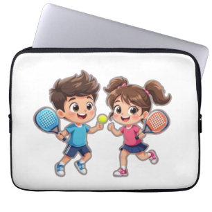 Housse Pour Ordinateur Portable Garçon et Fille de Dessin Animé Mignon Jouant au P