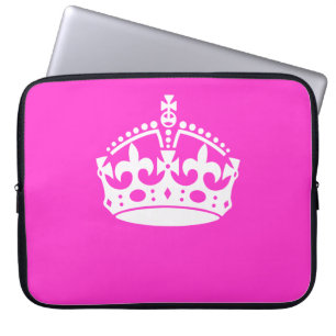 Housse Pour Ordinateur Portable GARDEZ CALM CROWN sur Hot Pink Personnaliser This!