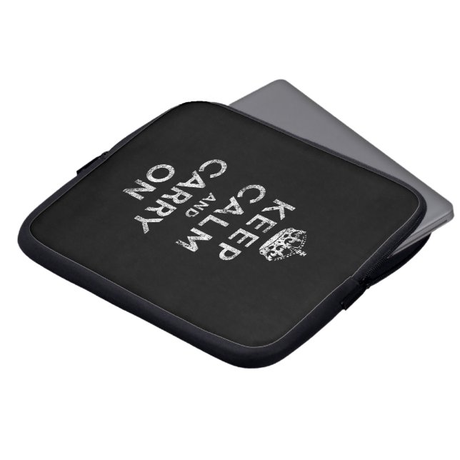 Housse Pour Ordinateur Portable Gardez le calme et continuez (Devant haut)