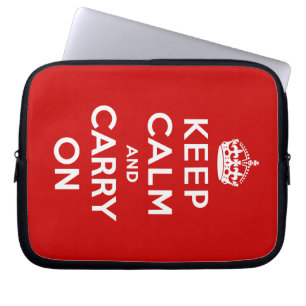Housse Pour Ordinateur Portable Gardez le calme et continuez